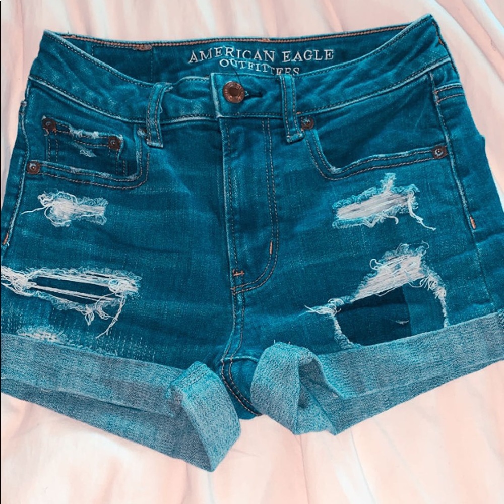 distressed jean shorts from American eagle